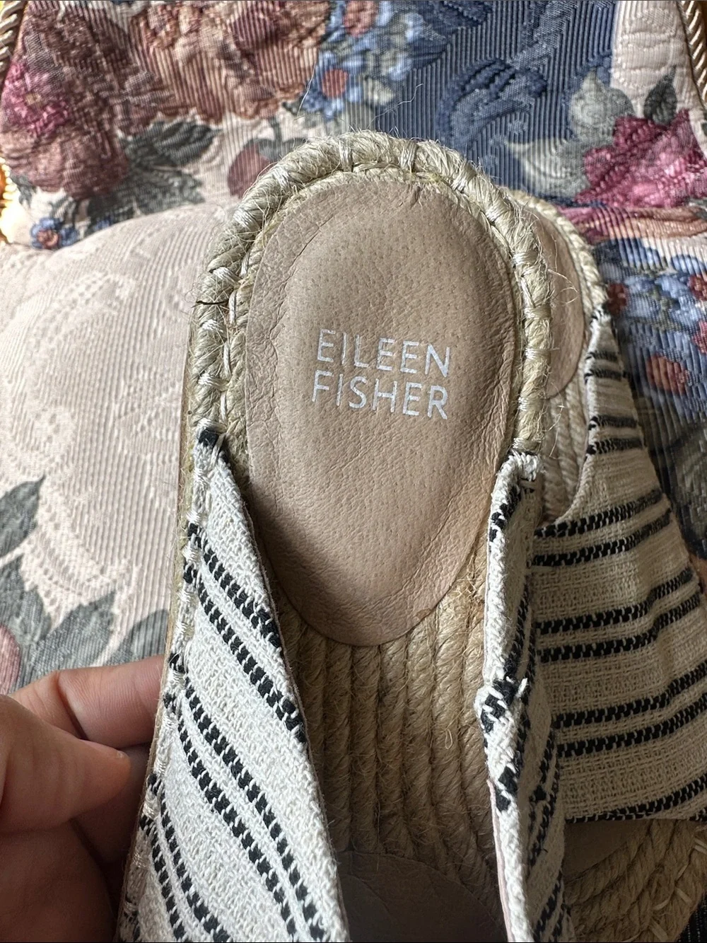 Eileen Fisher Milly Canvas Espadrille Sandals Sz 6.5